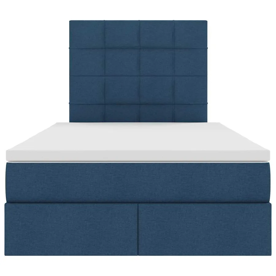 Lit avec rangement et matelas Bleu 120 x 190 cm tissu - 7