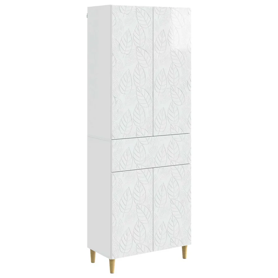 Ensemble de Meubles 2 pcs Blanc brillant Bois d'ingénierie - 2
