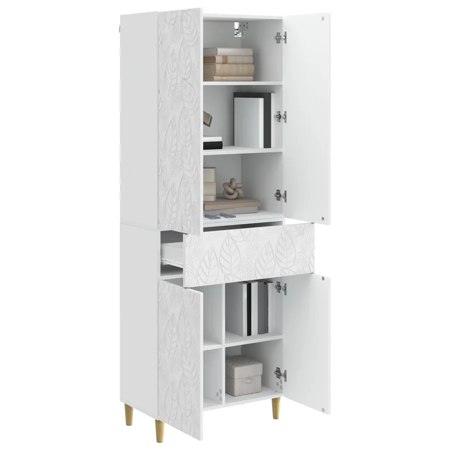 Ensemble de Meubles 2 pcs Blanc brillant Bois d'ingénierie - 3