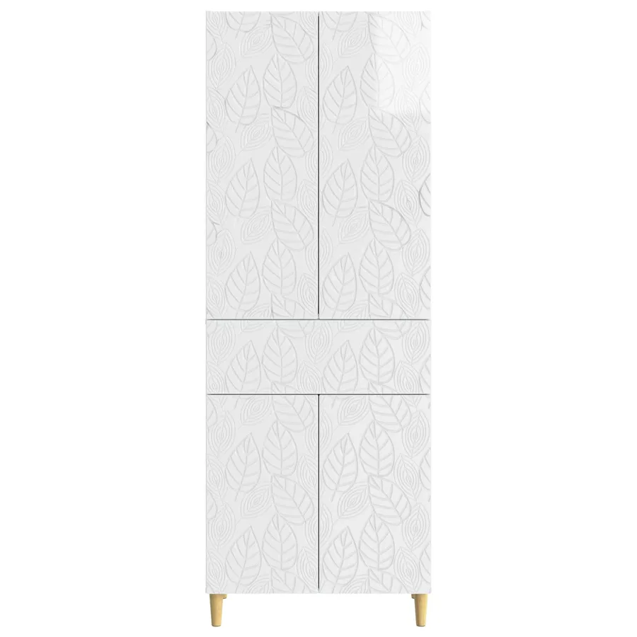 Ensemble de Meubles 2 pcs Blanc brillant Bois d'ingénierie - 5