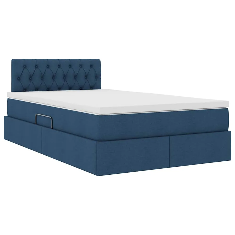 Lit avec rangement et matelas avec matelas Bleu 120 x 190 cm - 5