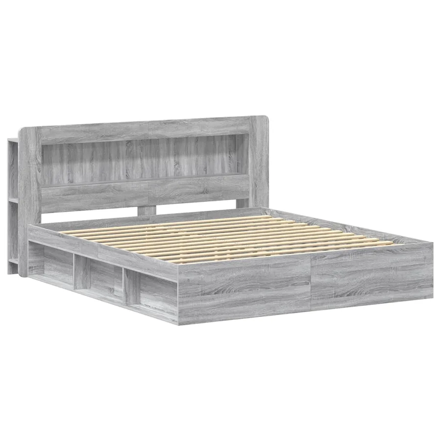 Cadre de lit avec rangement Sonoma gris 200 x 200 cm - 3