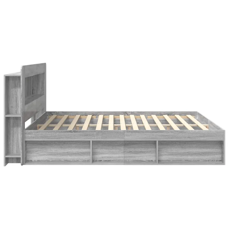 Cadre de lit avec rangement Sonoma gris 200 x 200 cm - 4