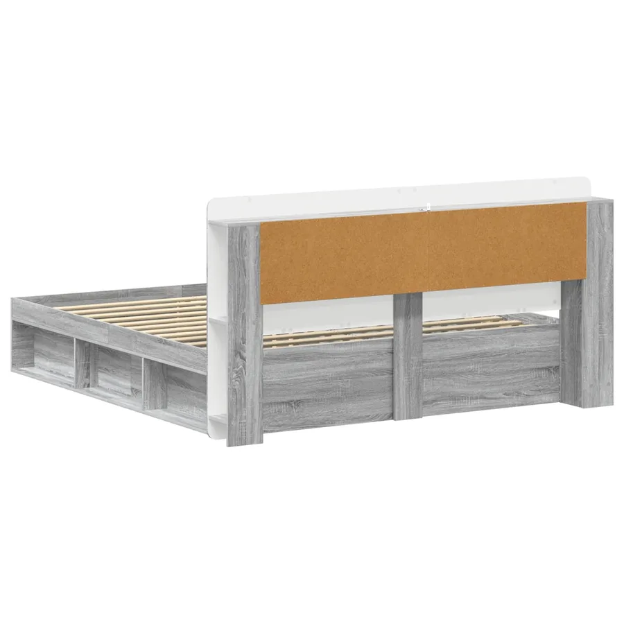 Cadre de lit avec rangement Sonoma gris 200 x 200 cm - 5
