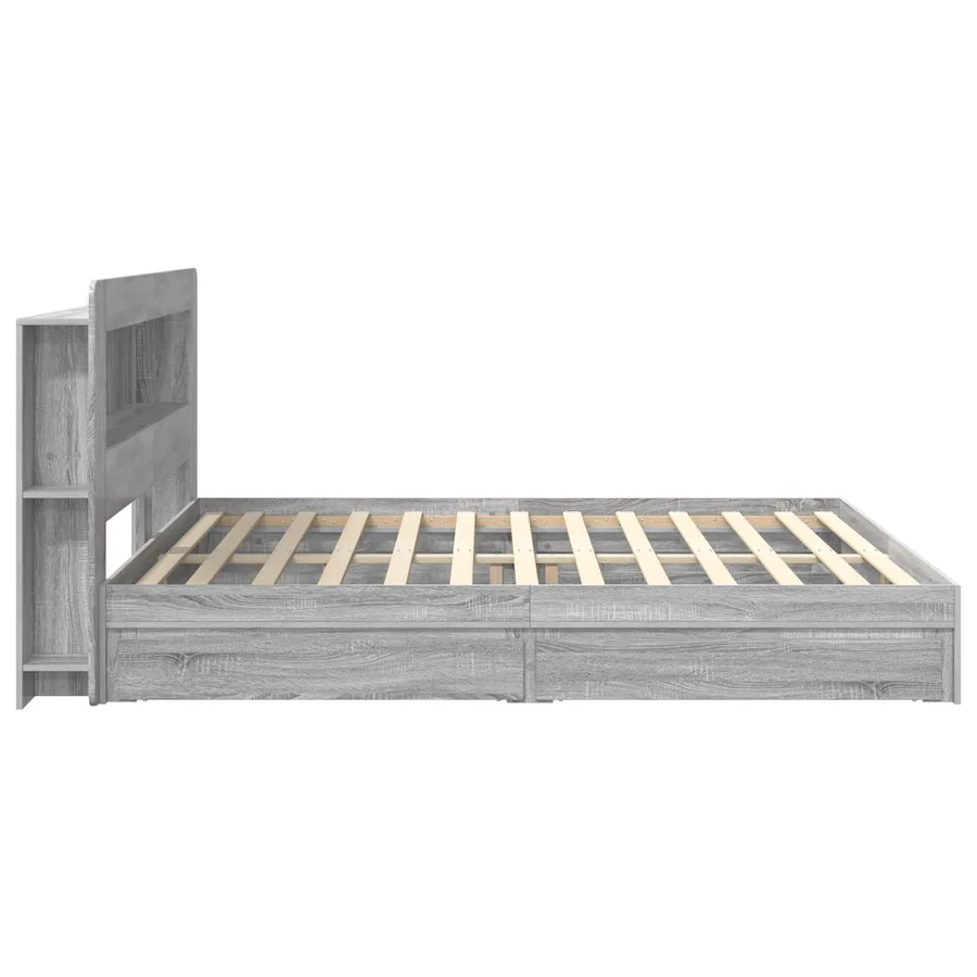 Cadre de lit avec rangement Sonoma gris 200 x 200 cm - 5