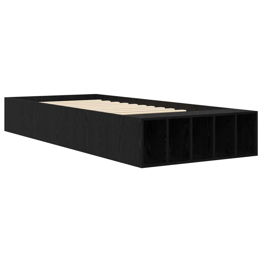 Cadre de lit avec rangement avec étagère Chêne noir 80 x 200 cm - 2
