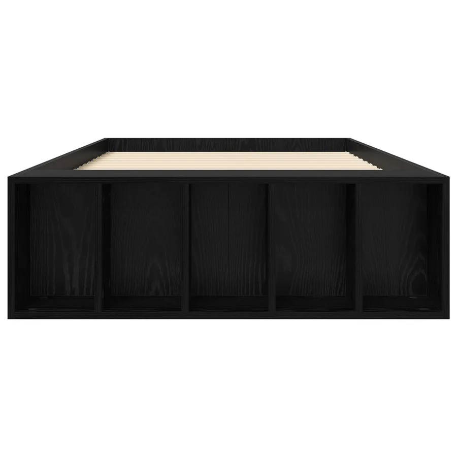 Cadre de lit avec rangement avec étagère Chêne noir 80 x 200 cm - 3