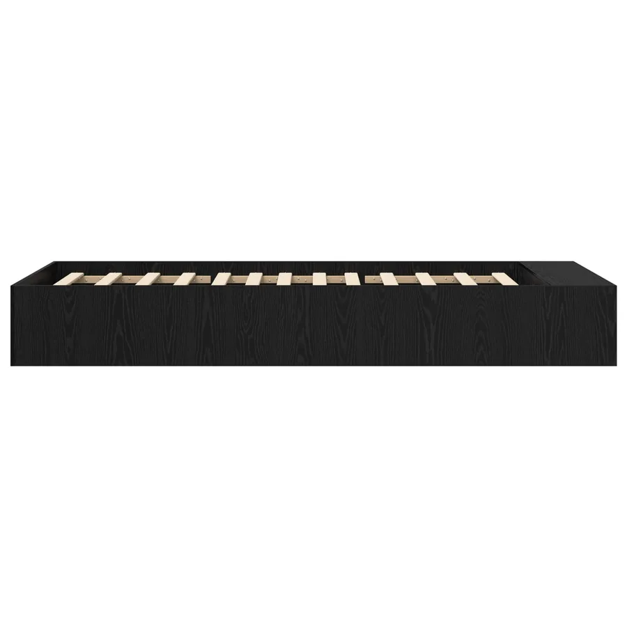 Cadre de lit avec rangement avec étagère Chêne noir 80 x 200 cm - 4