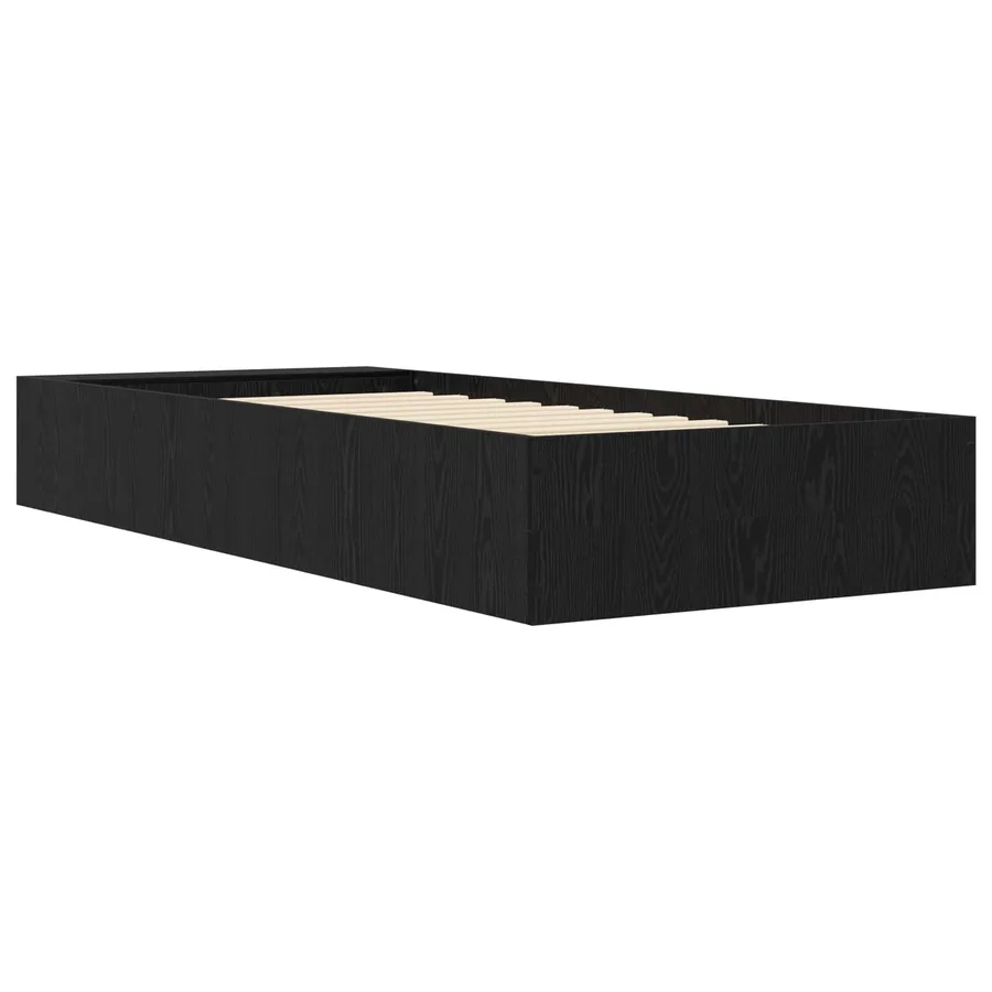 Cadre de lit avec rangement avec étagère Chêne noir 80 x 200 cm - 5