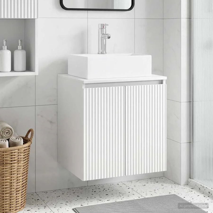 Vanité de lavabo mural Blanc 49,5 x 41 x 62,5 cm