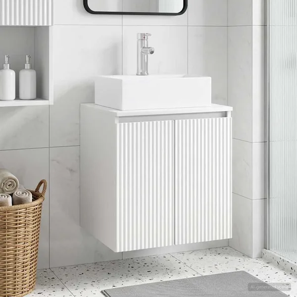 Vanité de lavabo mural Blanc 49,5 x 41 x 62,5 cm