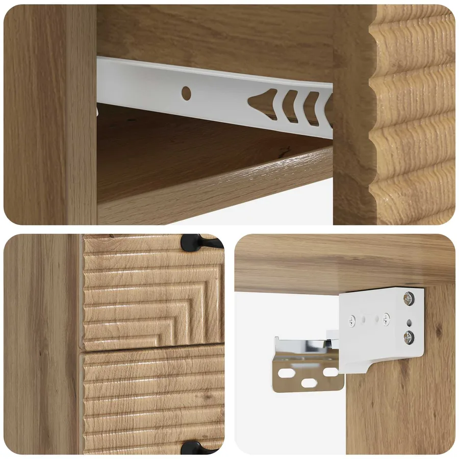 Cabinet de chevet mural 2 pc Chêne artisanal 34,5 x 33 x 40 cm - 10