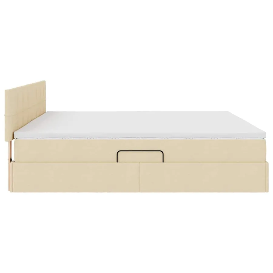 Lit avec rangement et matelas Crème 200 x 200 cm - 10