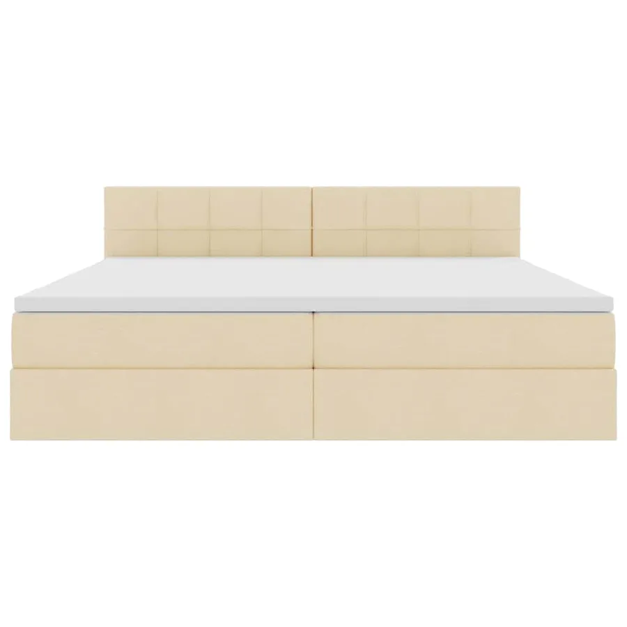 Lit avec rangement et matelas Crème 200 x 200 cm - 7