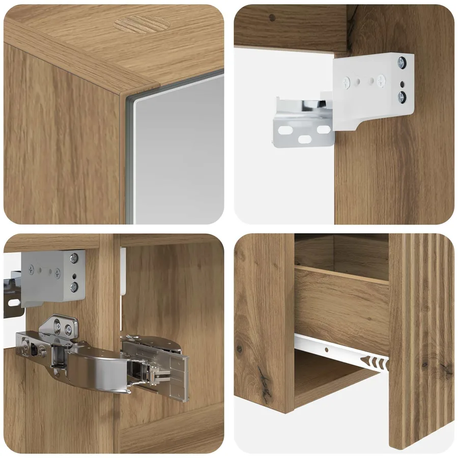 Ensemble d'armoire de salle de bain 5 pc Chêne artisanal - 9