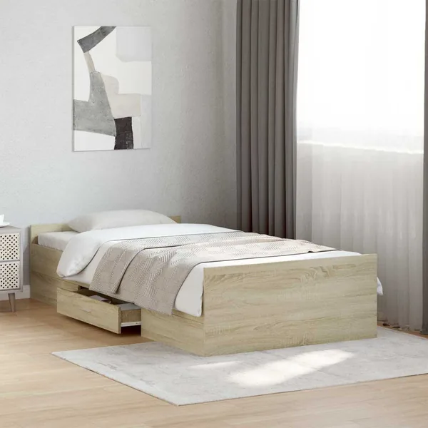 Cadre de lit avec rangement Chêne Sonoma 80 x 200 cm