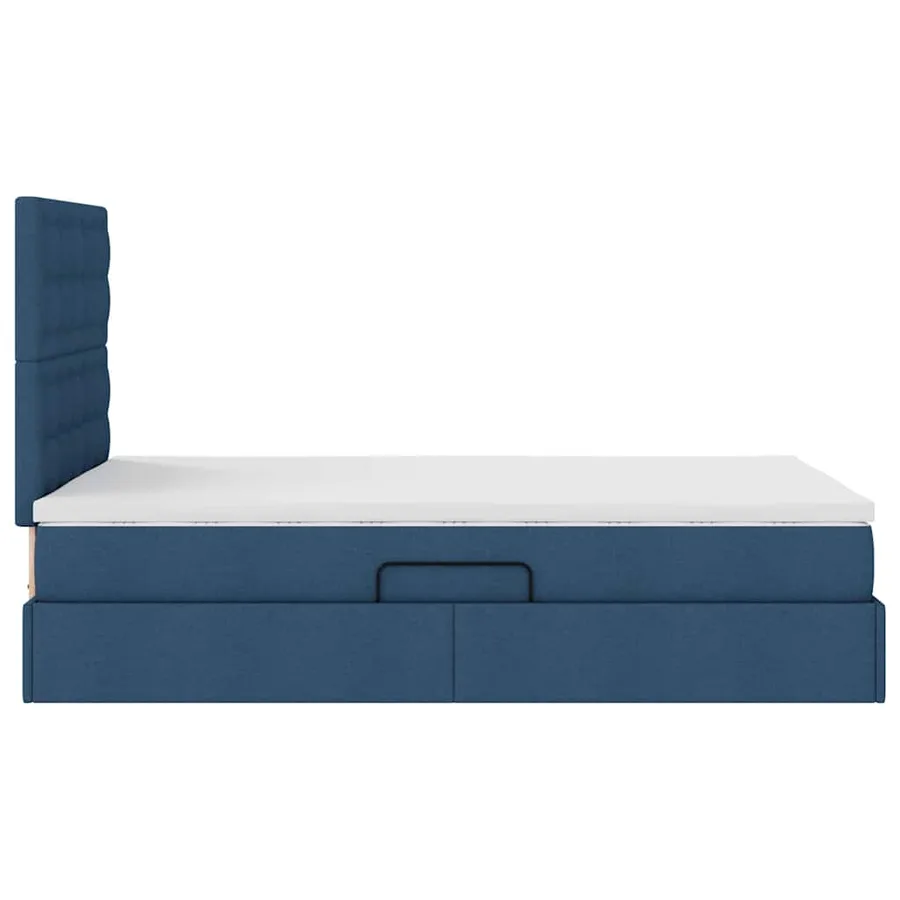 Lit de rangement LED avec matelas Bleu 120 x 190 cm Tissu - 11
