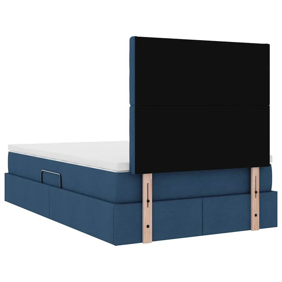 Lit de rangement LED avec matelas Bleu 120 x 190 cm Tissu - 12