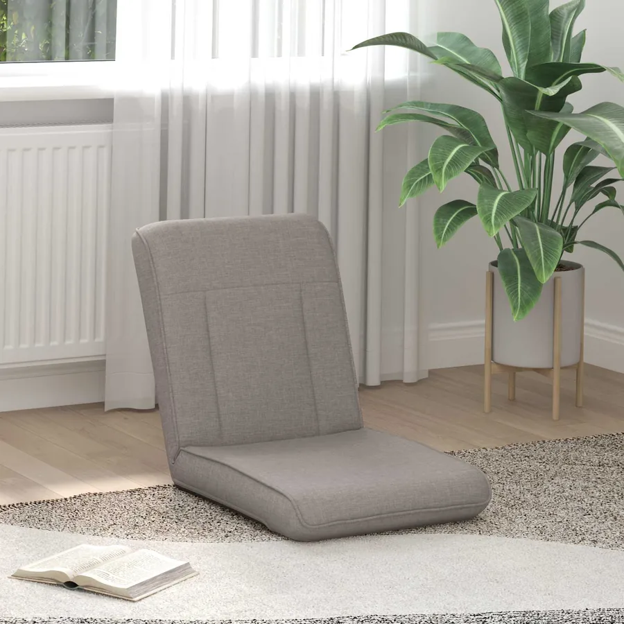 Fauteuil de sol ajustable Taupe Tissu