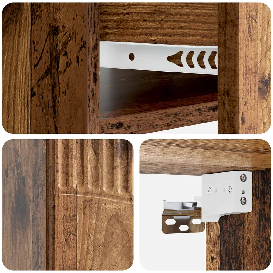 Cabinet de chevet mural Bois ancien 49 x 34,5 x 20 cm - 8