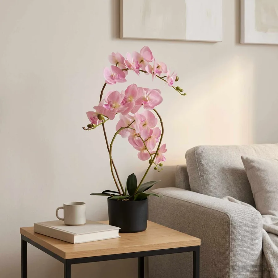 Plante orchidée artificielle avec pot Rose 45 x 15 x 65 cm