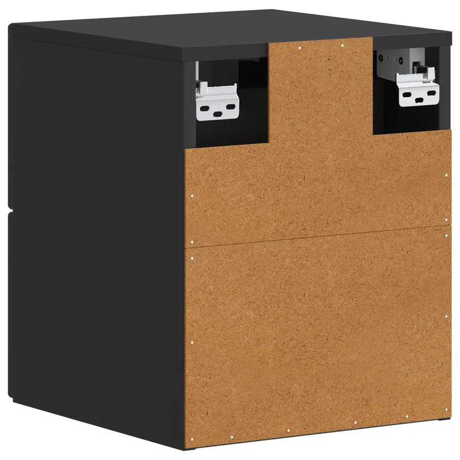 Cabinet de chevet mural avec tiroir Noir 34,5 x 33 x 40 cm - 7