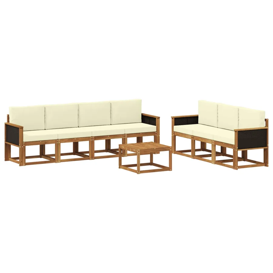 Ensemble de canapés d'extérieur 7 pcs Naturel et Crème - 2