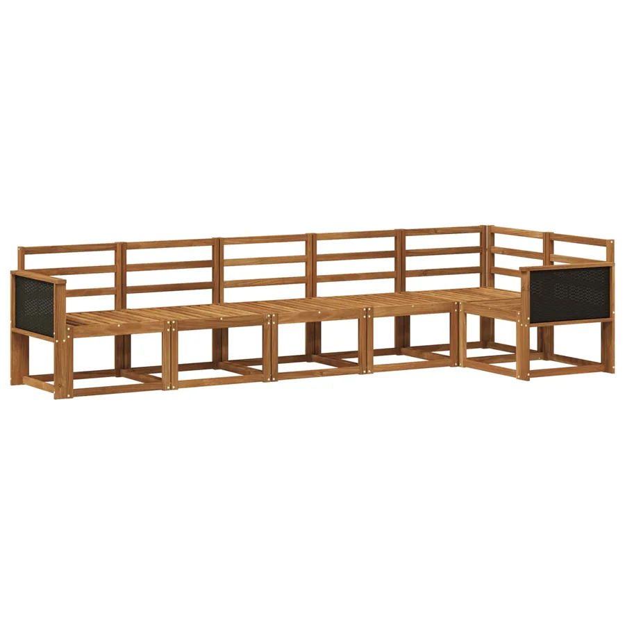 Ensemble de canapés d'extérieur 6 pcs Naturel - 2