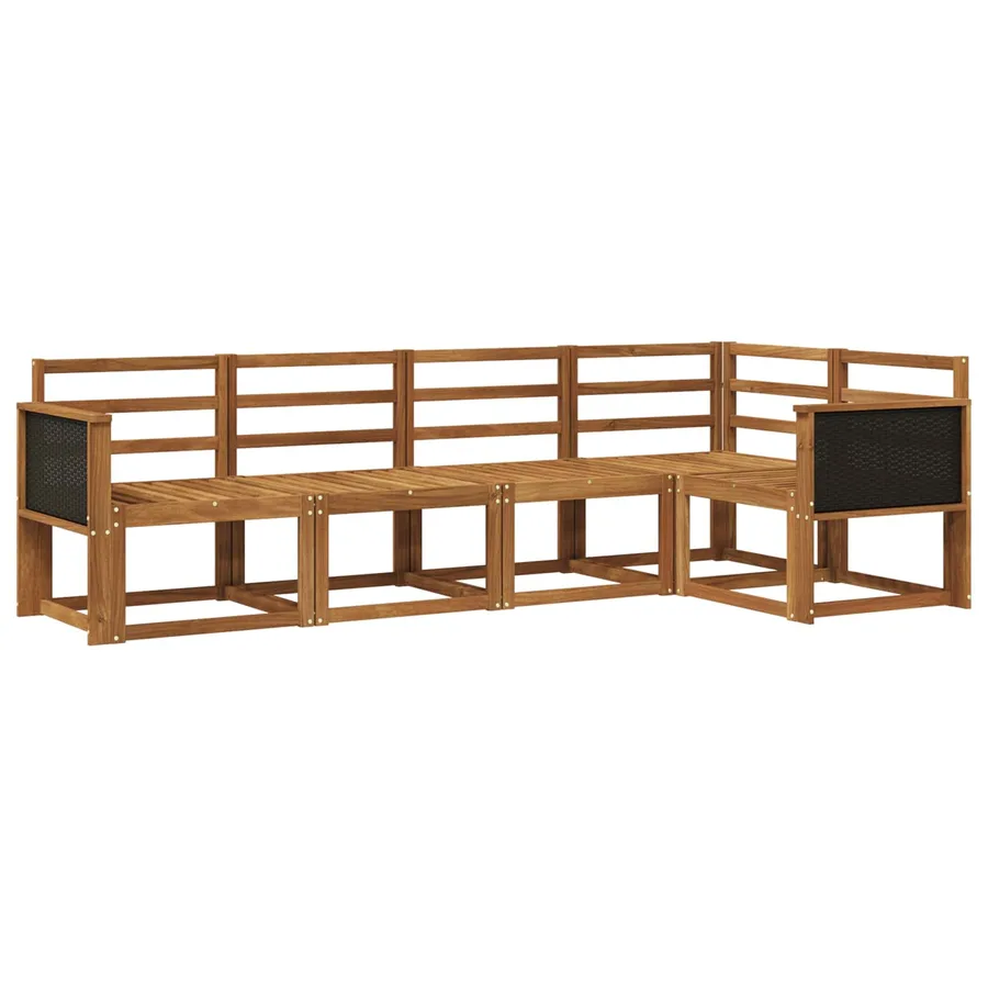 Ensemble de canapés d'extérieur 5 pcs Naturel - 2