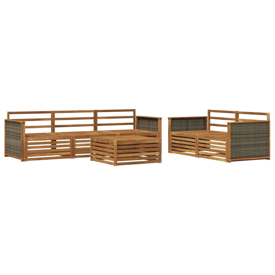 Ensemble de canapés d'extérieur 6 pcs Naturel - 2