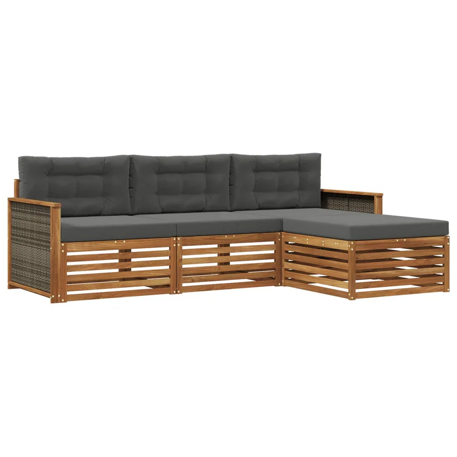 Ensemble de canapés d'extérieur Naturel et Anthracite - 2