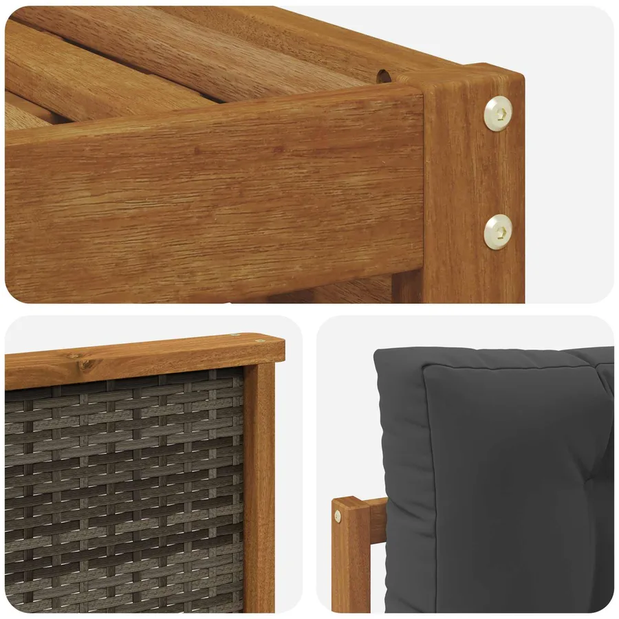 Ensemble de canapés d'extérieur Naturel et Anthracite - 5