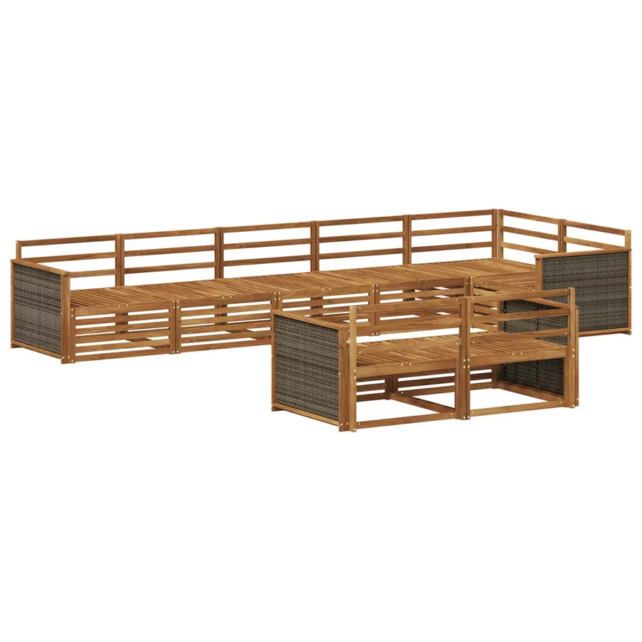 Ensemble de canapés d'extérieur 8 pcs Naturel - 2