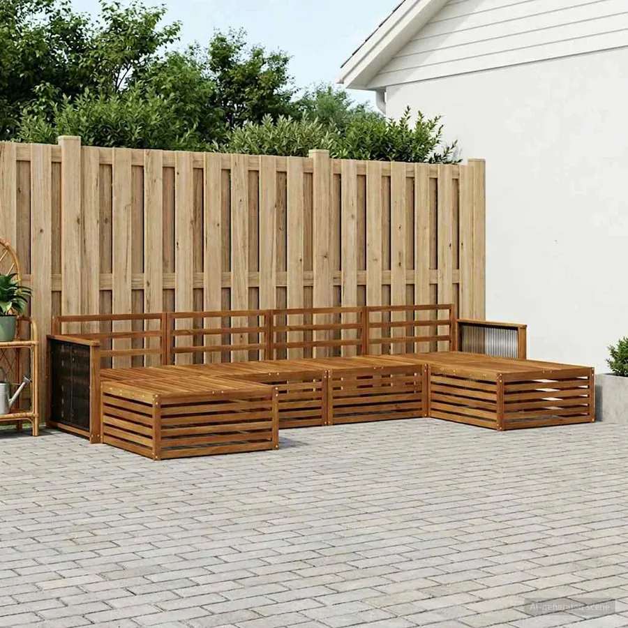 Ensembles de canapés 6 pcs Bois d'Acacia Massif