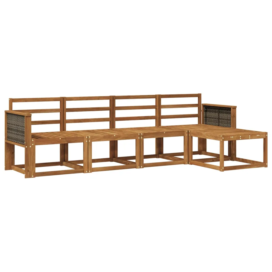 Ensemble de canapés d'extérieur 5 pcs Naturel - 2