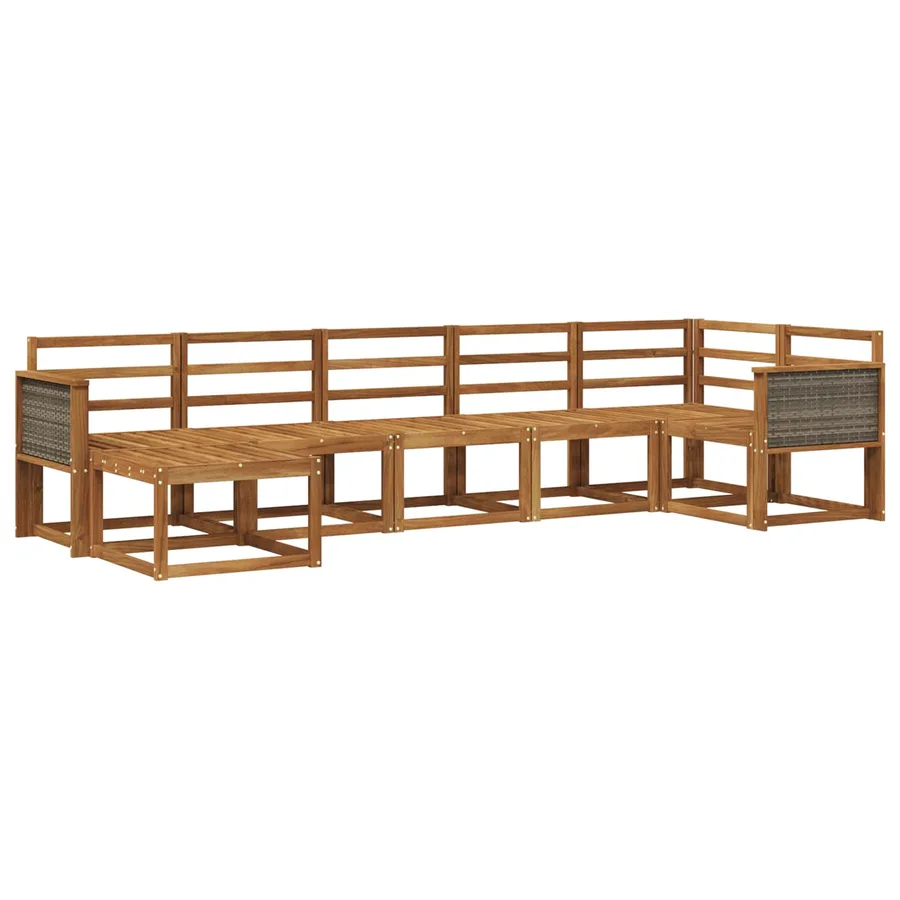 Ensemble de canapés d'extérieur 7 pcs Naturel - 2