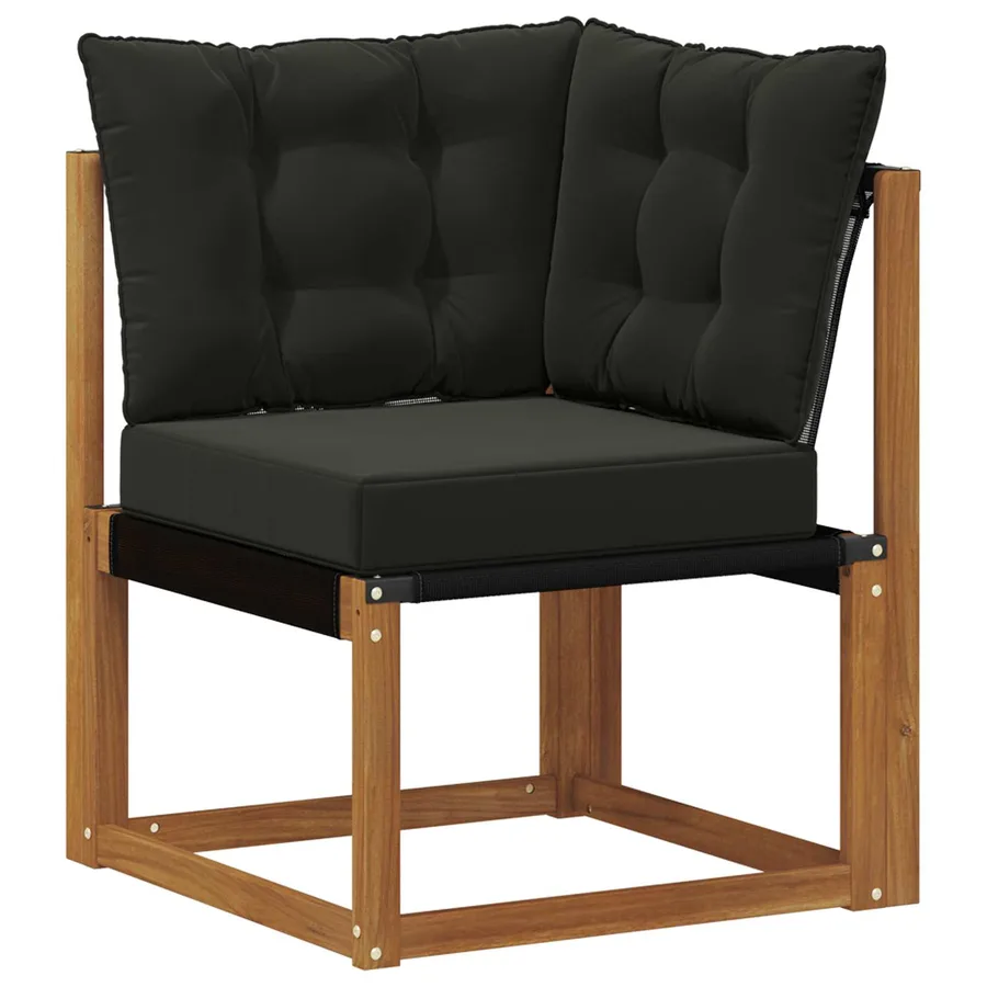 Ensemble de canapés d'extérieur 9 pcs Naturel et noir - 4