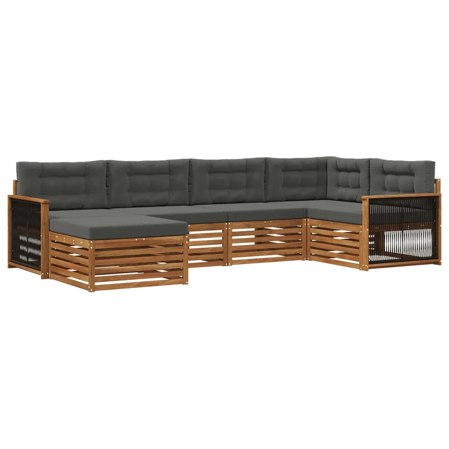 Ensemble de canapés d'extérieur 6 pcs Naturel et Anthracite - 2