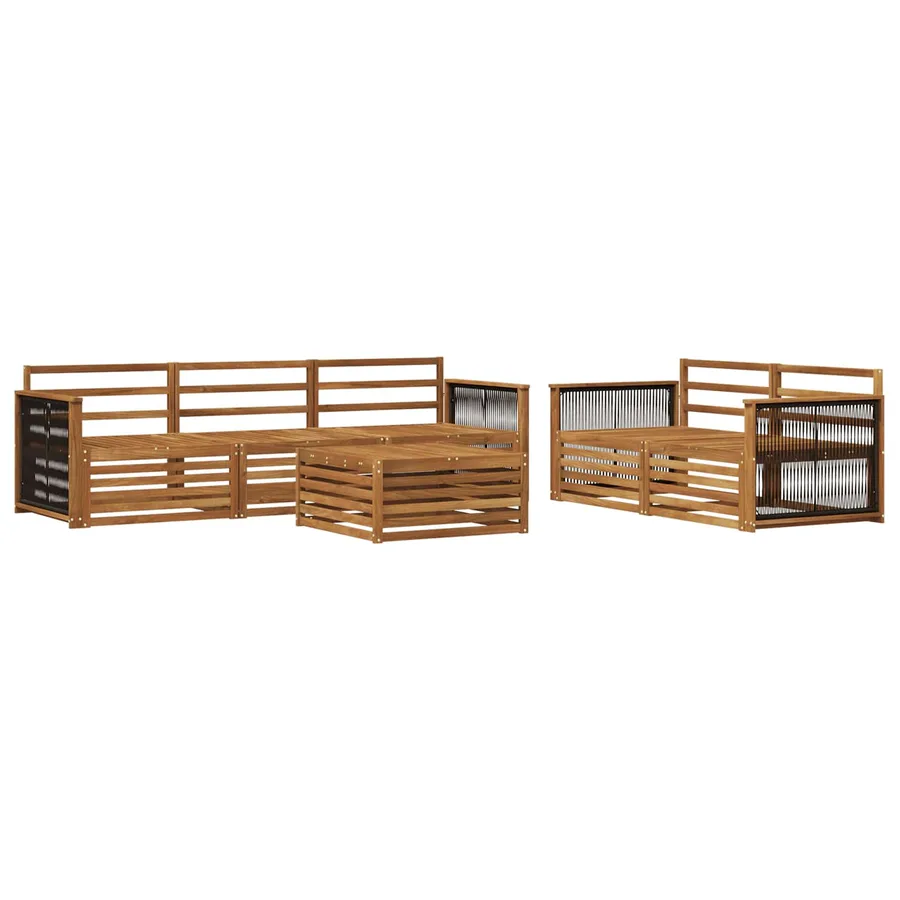 Ensemble de canapés d'extérieur 6 pcs Naturel - 2