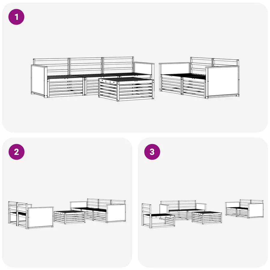 Ensemble de canapés d'extérieur 6 pcs Naturel - 7