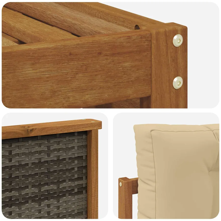 Ensemble de canapés d'extérieur 9 pcs Naturel et Beige - 5