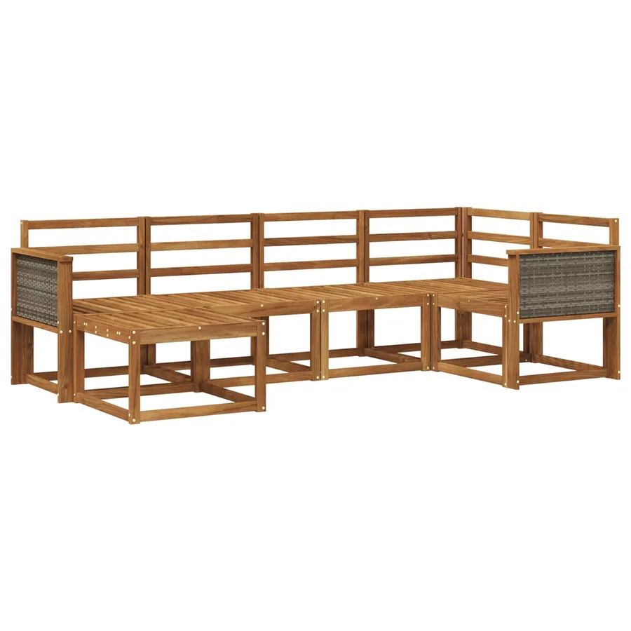 Ensemble de canapés d'extérieur 6 pcs Naturel - 2