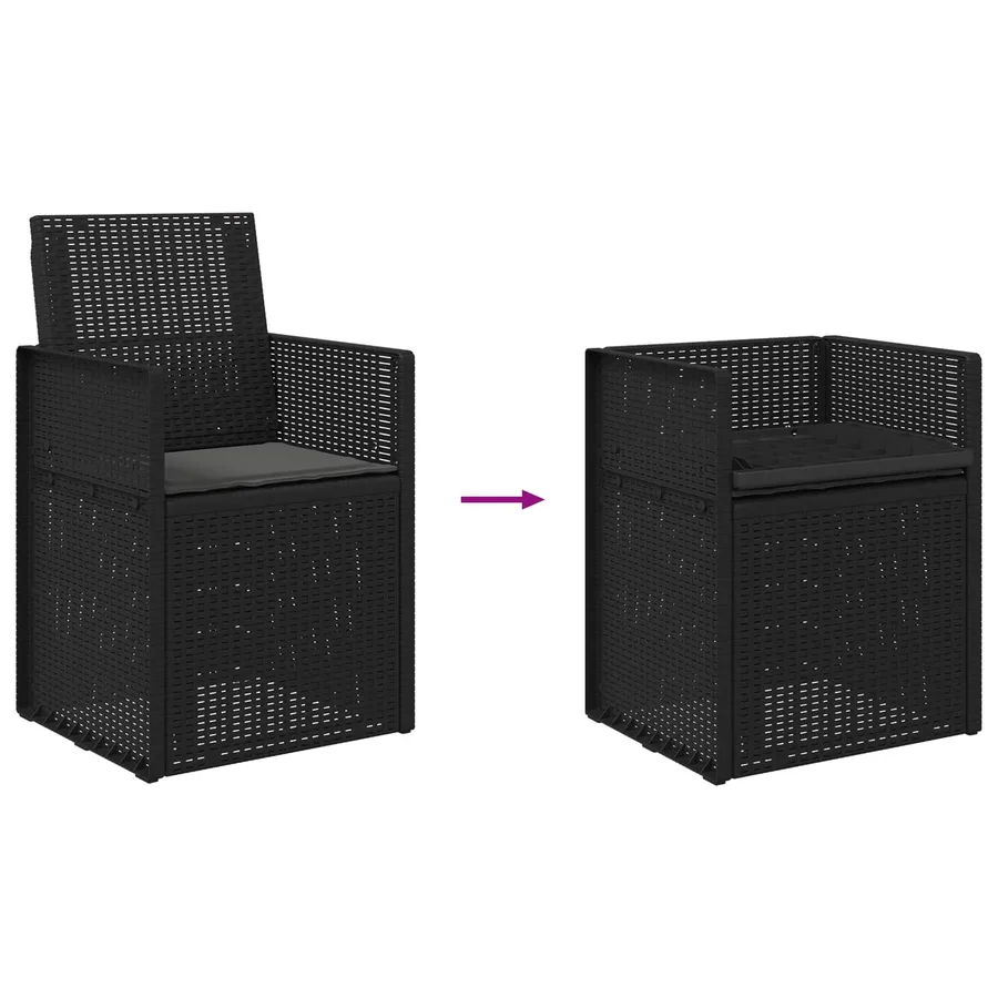 Chaises de jardin salle à manger 2 pcs Marron et anthracite PP - 100