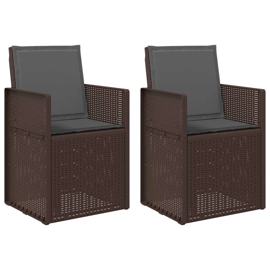 Chaises de jardin salle à manger 2 pcs Marron et anthracite PP - 2