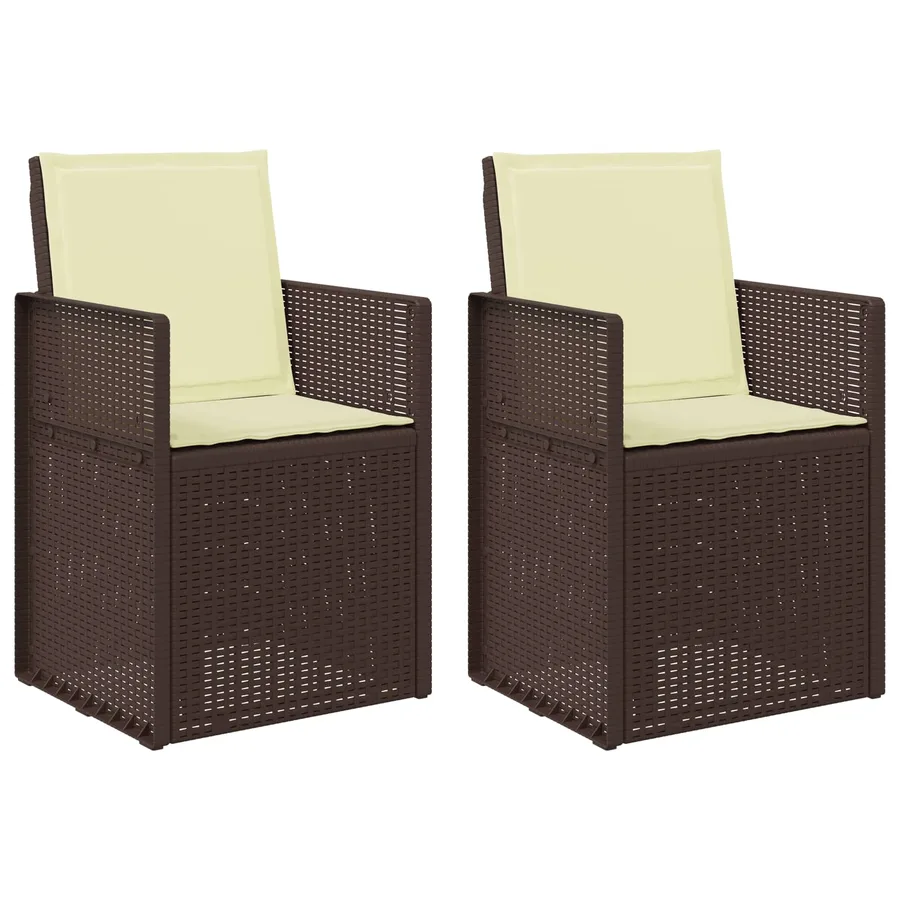 Chaises de jardin salle à manger 2 pcs Marron et anthracite PP - 41