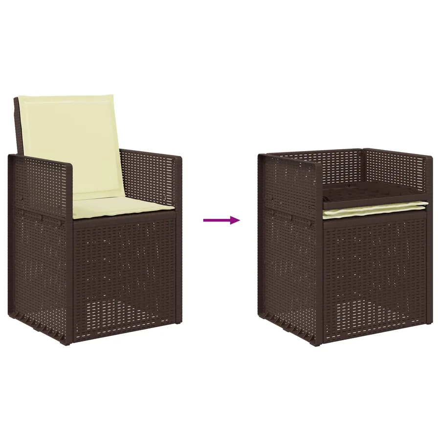 Chaises de jardin salle à manger 2 pcs Marron et anthracite PP - 48