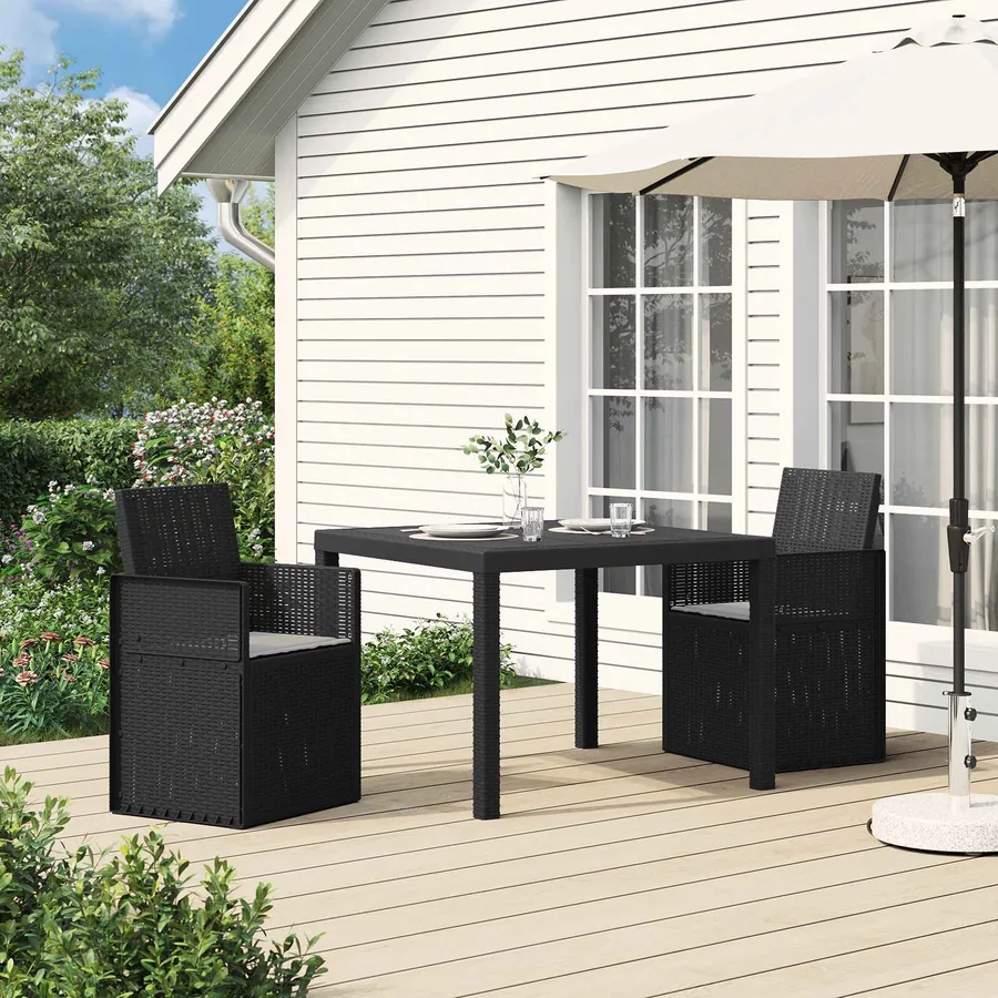 Chaises de jardin salle à manger 2 pcs Marron et anthracite PP - 53