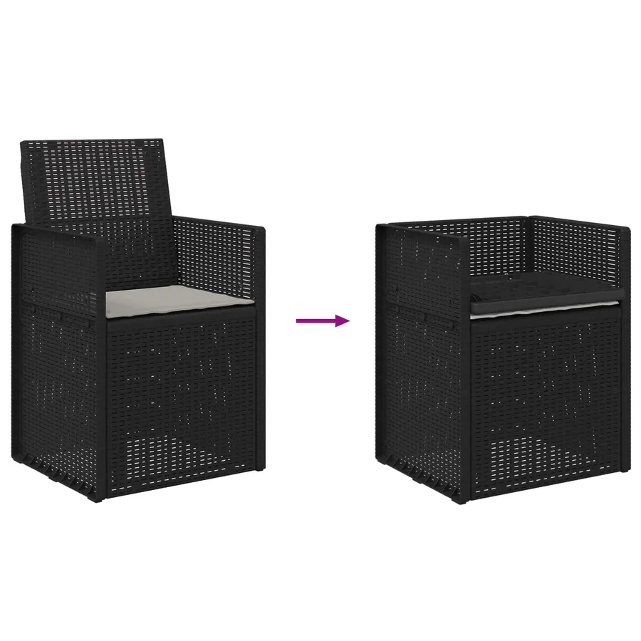 Chaises de jardin salle à manger 2 pcs Marron et anthracite PP - 61
