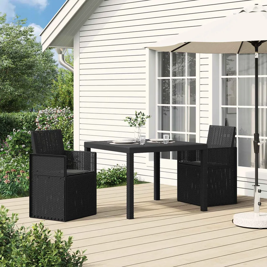 Chaises de jardin salle à manger 2 pcs Marron et anthracite PP - 92