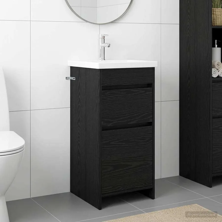 Meuble de salle de bain avec évier Chêne noir 42 x 40 x 84,5 cm